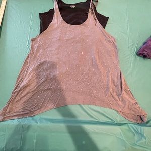 LANE BRYANT 80s double layered tank top tunic with embellishments 18/20